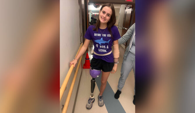 The photo is named after Lulu Gribbin, who lost her leg and hand to a shark in 2024. Photo: Lulu Gribbin