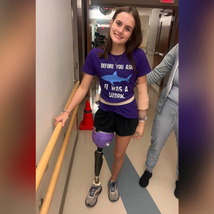 The photo is named after Lulu Gribbin, who lost her leg and hand to a shark in 2024. Photo: Lulu Gribbin